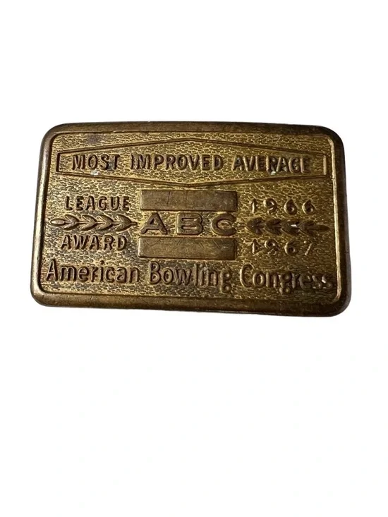 Vintage Belt Buckle 1960s Bowling Most Improved Average
