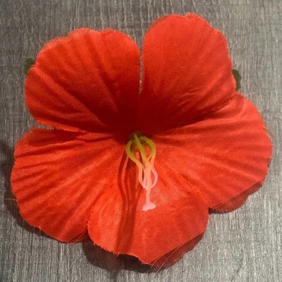 💞 Large Red Hawaiian Hibiscus Flower Hair Clip for Babies & Kids