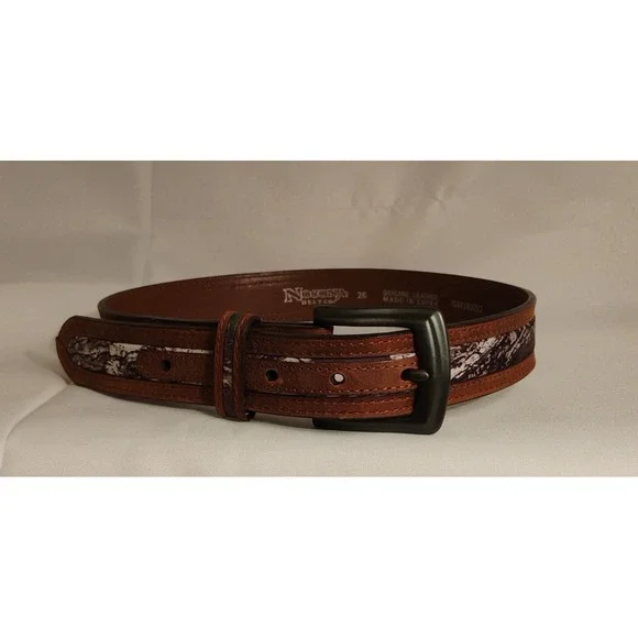 NEW Nocona‎ Mossy Oak Leather Belt Boys Mens Sz 26 Brown Camouflage Hunting