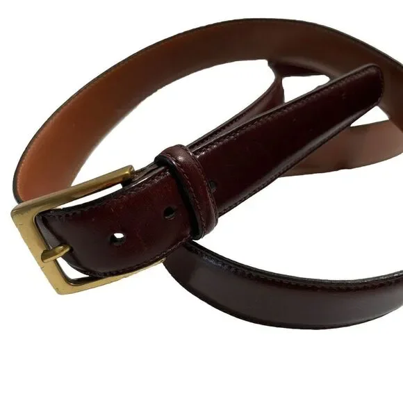 Trafalgar Mens Cognac Brown Genuine Cortina Leather‎ Dress Belt Sz 44 USA Made