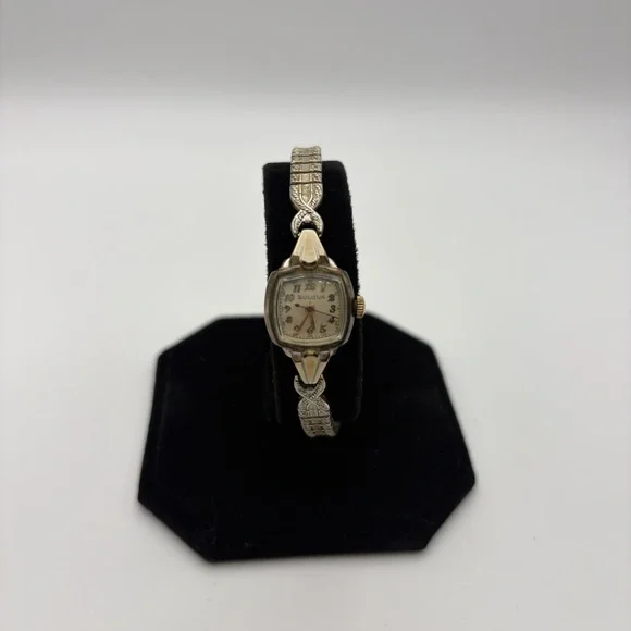 Vintage Bulova 10k RGP Ladies Watch Working Manual Wind Small Face Gold