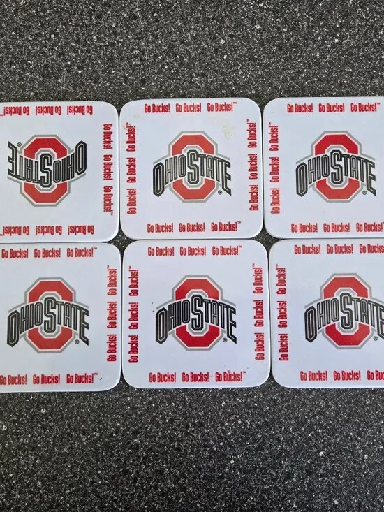 Ohio State Buckeyes Go Bucks! Coasters (6) 4x4