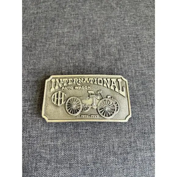 Vtg International Auto Wagon‎ 1907-09 Belt Buckle 1974 Bergamot Brass Works