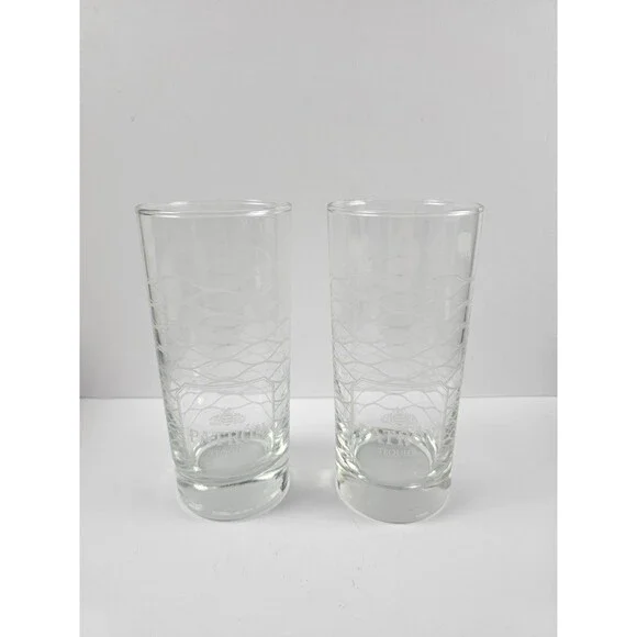 Patron Tequila Highball Cocktail Glasses Set of 2 Honeycomb Bee Pattern