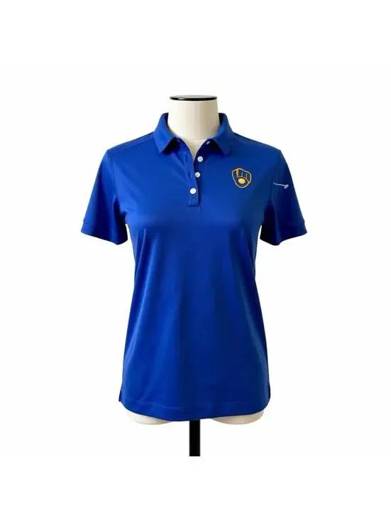 Nike Milwaukee Brewers MLB Golf Womens Blue Dri-FIT Polo Shirt Size S