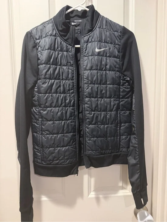 Nike  Black Quilted Puffer Hybrid Jacket