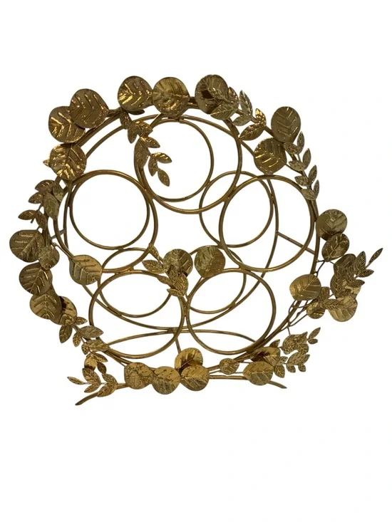 Anthropologie Gold Leaf Metal Wine Rack