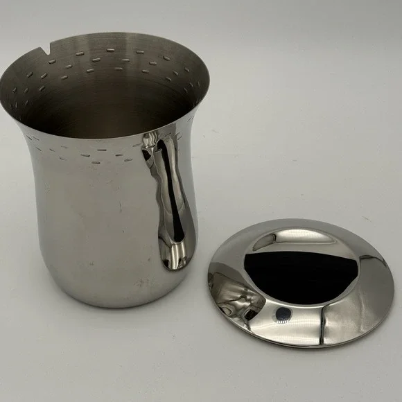 Vintage Copco Stainless Steel Ice Bucket w/ Domed Lid MCM Barware 6.75