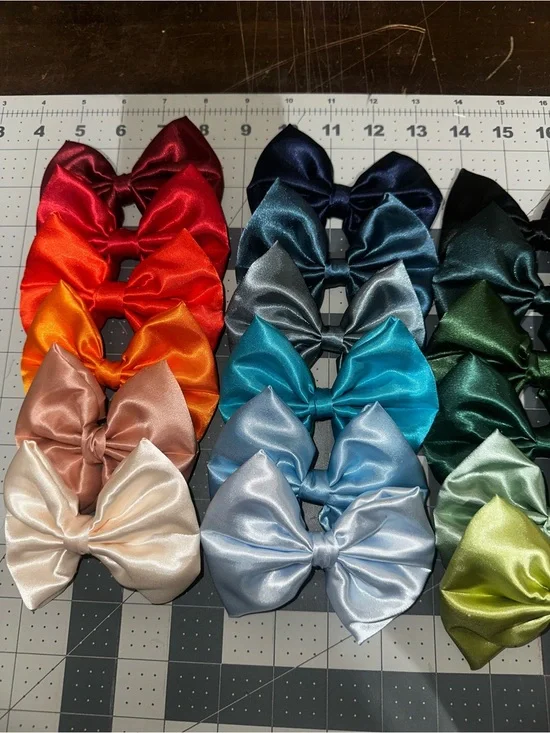 Satin Hair Bows Collection - Multi Color