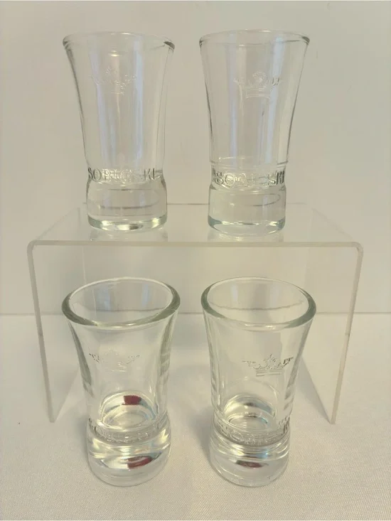 Sobieski Vodka Shot Glasses Clear Glass Set of 4