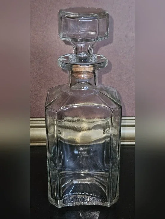 Vintage MCM Bar Cart Decanter Whiskey Scotch Bottle Retro Boho Farmhouse Rustic