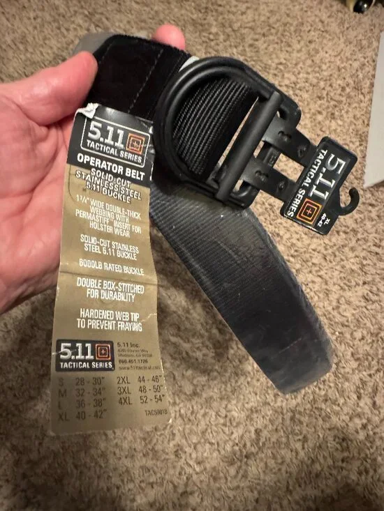 Authentic 5.11 Tactical heavy-duty belt in Black, size XL (40–42).