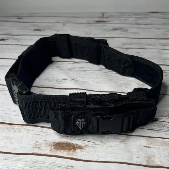 UTG Tactical Duty Belt Black Adjustable Nylon with Mag Pouches One Size