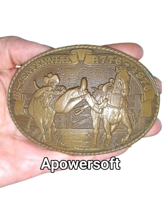 Tony Lama 1978 Bicentennial Bronze Belt Buckle Western Collectible