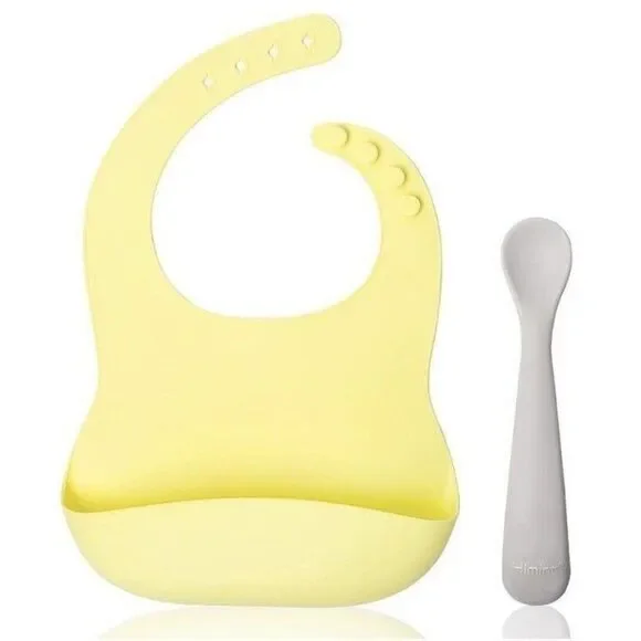 Silicone Bib Feeding With Spoon New Babies And Toddlers