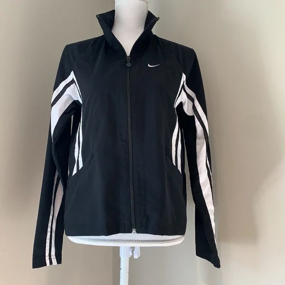 NIKE | Y2K Lightweight Track Warm-up Jacket | Black & White | Small