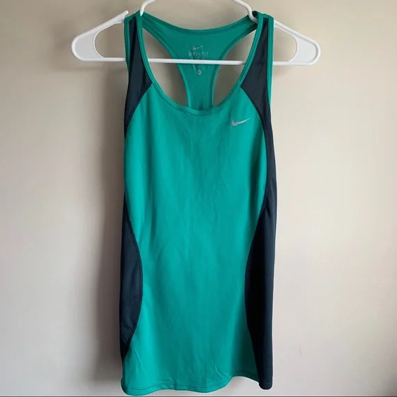 Nike Green Gray Racerback Athletic Tank Top