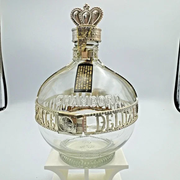 Vintage Empty Royale‎ Deluxe Chambord Liqueur Decanter Bottle Crown