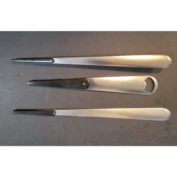 Vintage Mid Century Modern Stainless Bar Tool Set Made in Italy Tongs Opener Sti