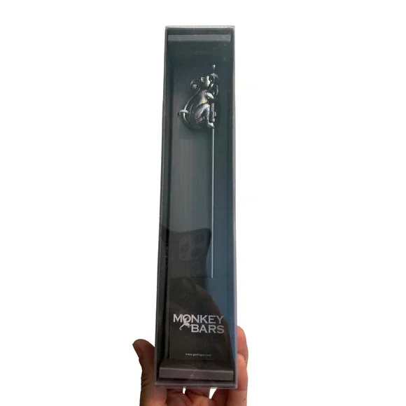 Godinger Monkey Bars Nickel Plated Drink Stirrer Silver Figural