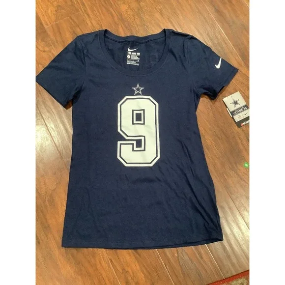 Tony Romo 9 Dallas Cowboys Nike Womens Pride 2 T-Shirt Blue Short Sleeve Tee S