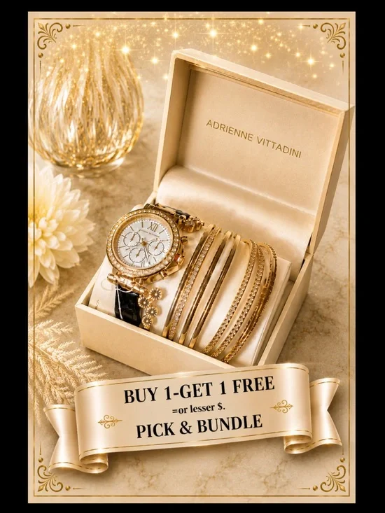 Adrienne Vittadini Analog & Rhinestone Bangles