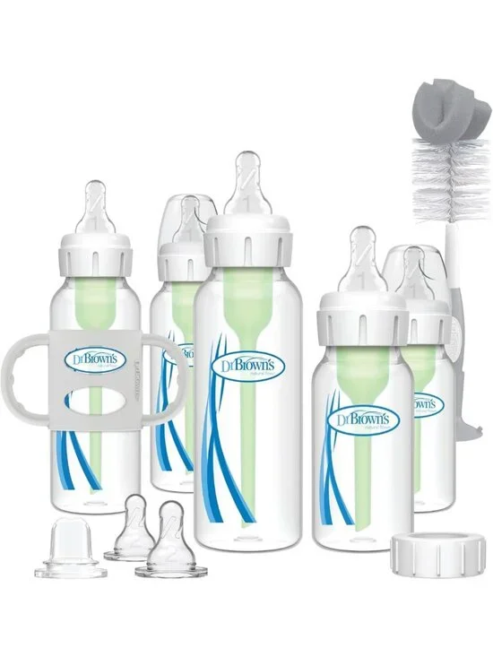 Anti-Colic Bottle & Sippy Cup Gift Set | Soft Silicone Spout & Handles, Travel
