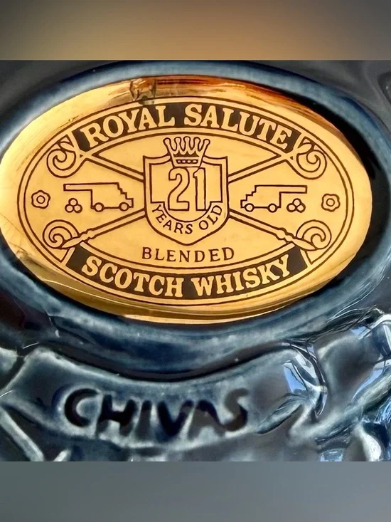 Vintage 90’s Chivas Royal Salute Bar Pitcher Vintage Cobalt Blue Pub Jug Ceram