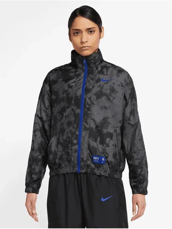 Nike Black Camo Jacket with Blue Trim