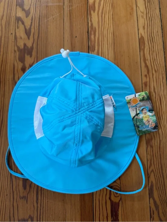 NWT SwimZip UPF 50+ Aqua Wide Brim Sun Hat Kids Size 8–14 Years