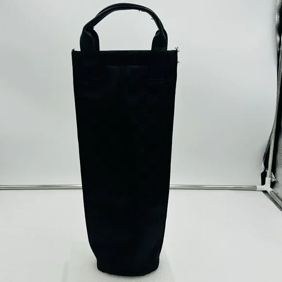 Tirrinia Black Wine Carrier Bag Insulated 1 Bottle Cooler Carrying Tote Travel