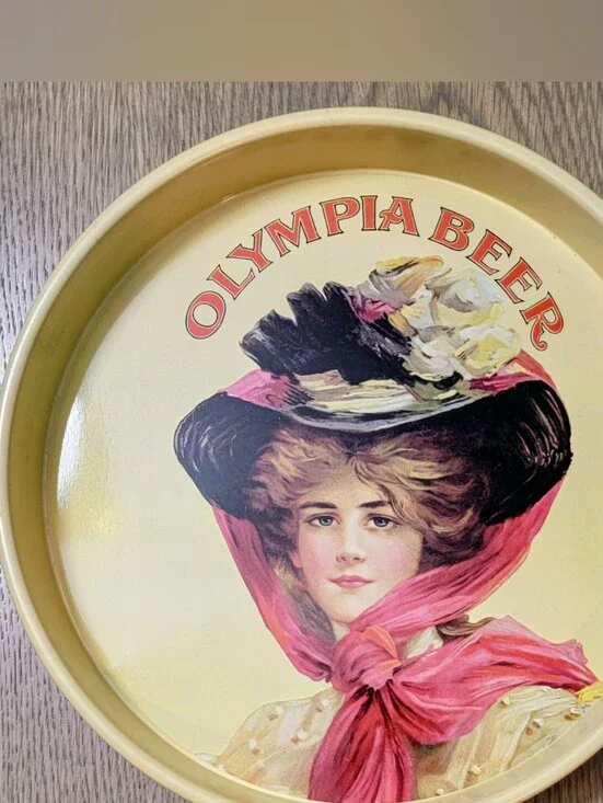 Olympia Beer Vintage Lady Serving Tray