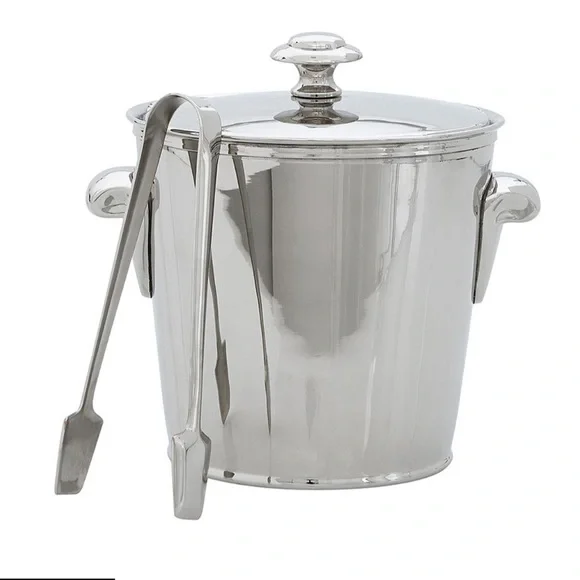Pottery Barn Harrison Ice Bucket With Tongs‎ monogram T