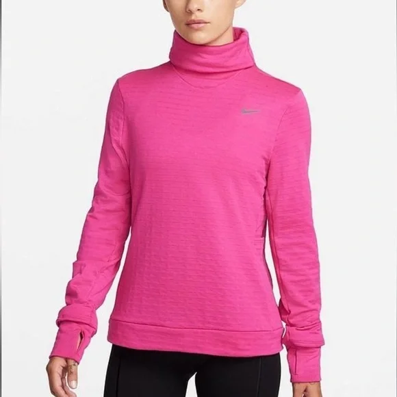 NWT Nike Therma Fit Element Swift Turtleneck Pink Running Top