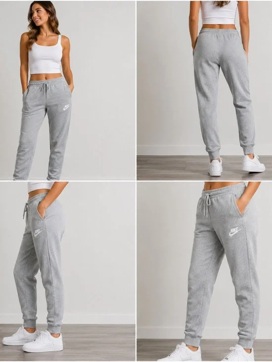 Nike Sportswear Gray Fleece Jogger Sweatpants Women’s Small S Embroidered Logo