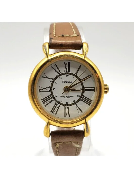 Vintage Armitron Womens Watch 24mm White Dial Roman Numerals New Battery