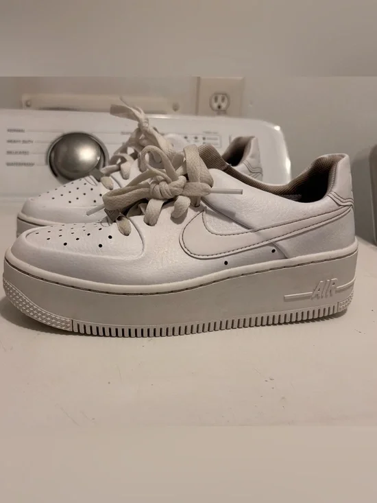 Nike Women’s White Platform Leather Sneakers
