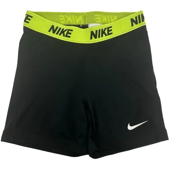Womens Black Neon Green Nike Pro Dri-Fit Spandex 5