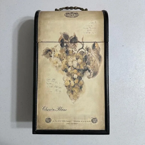 Domaine Laporte Chenin Blanc Wood Wine Bottle Box Lauren Hamilton Art VTG 2004