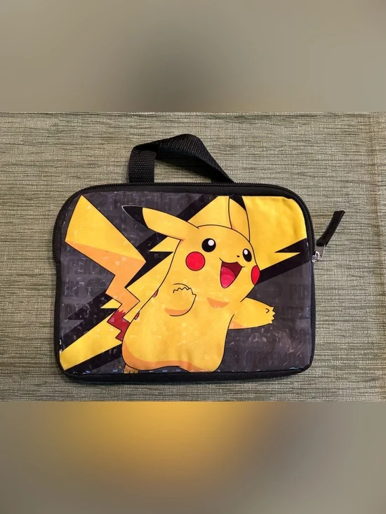 Pikachu Yellow Zip-Up Bag for Small Electrics or Cards