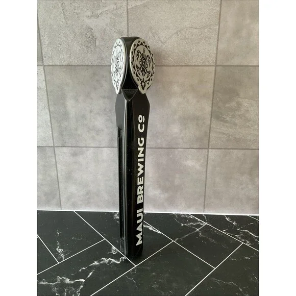Maui Brewing Co Turtle Logo Black And Silver Beer Tap Handle