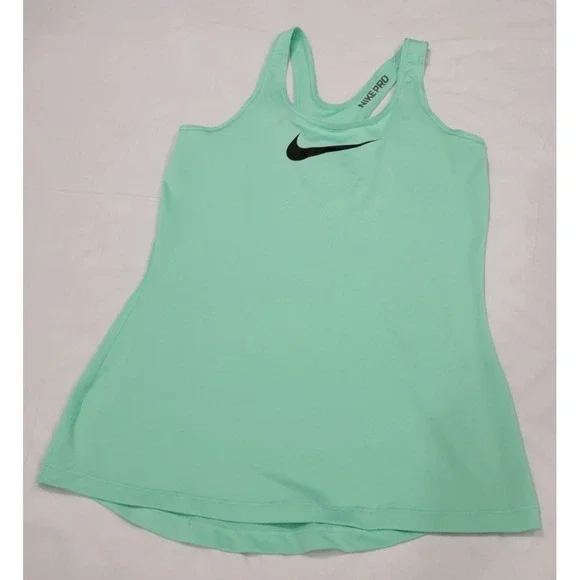 Nike Pro Dri-Fit Tank Womens Medium Green Racerback Running Gym TrainingEUC