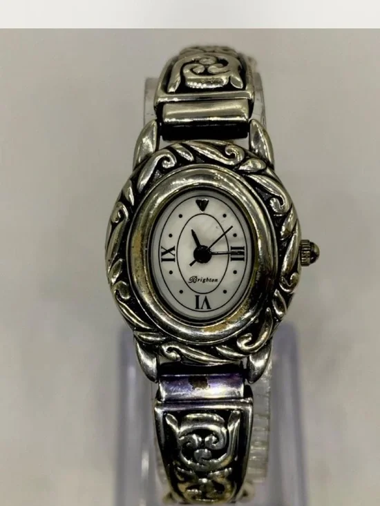 *** Brighton ^^^ Silver Ornate Oval Women's Watch *** Luxury ***