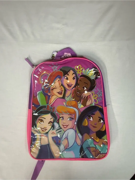 Girls Pink Princess Character Backpack - Cute Cartoon Print