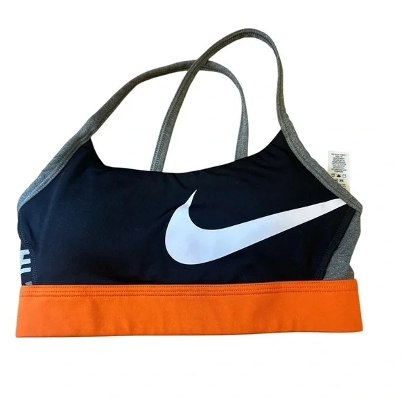 Nike Sports bra Black Orange and Gray Womens XSmall
