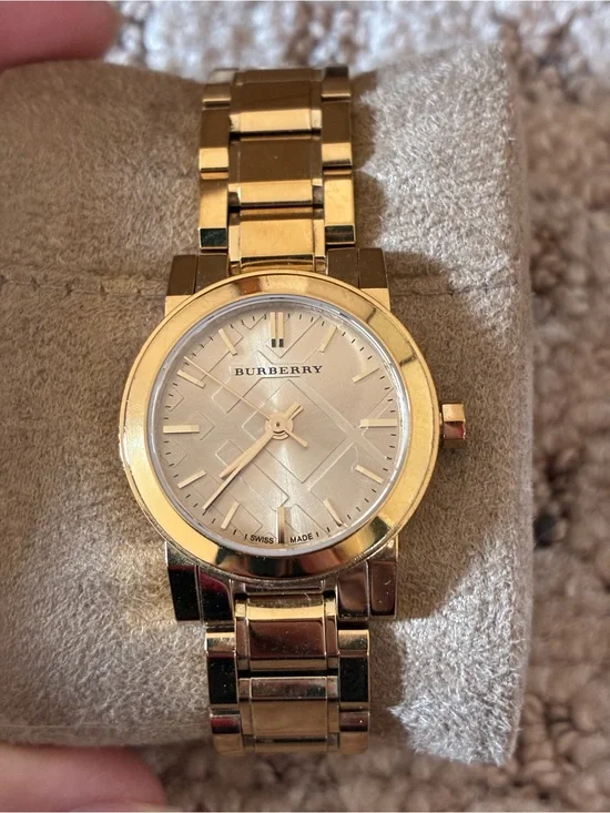 Burberry Gold and Champagne Stainless Steel Bracelet Watch