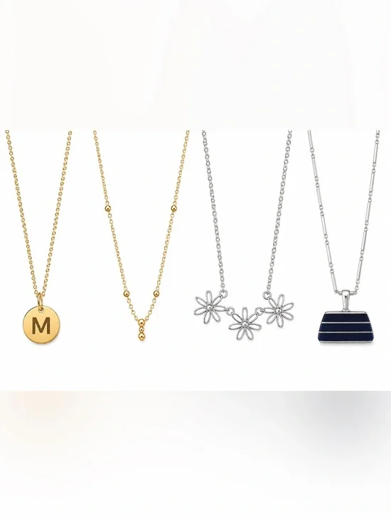 Elegant Silver and Gold Kids Necklace Set