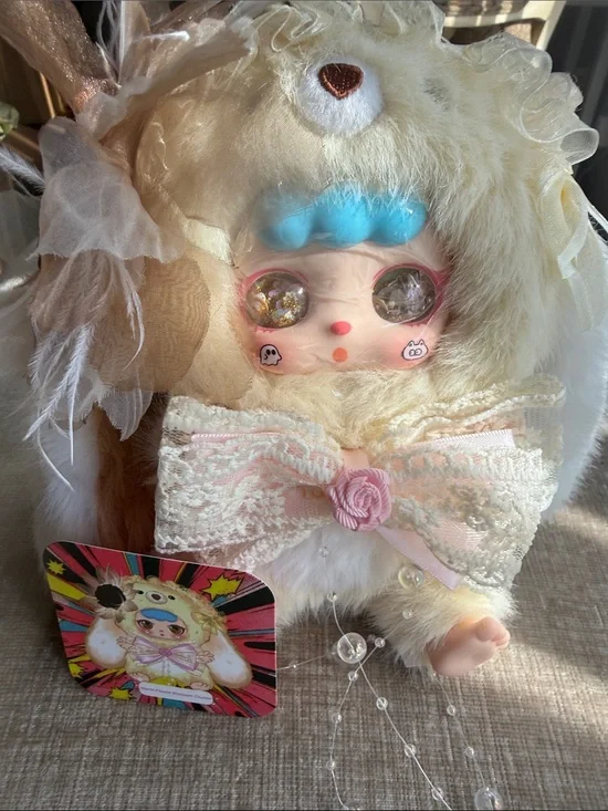 Little creamy bunny plushy  Cream Fairy warm fleece blossom cluster