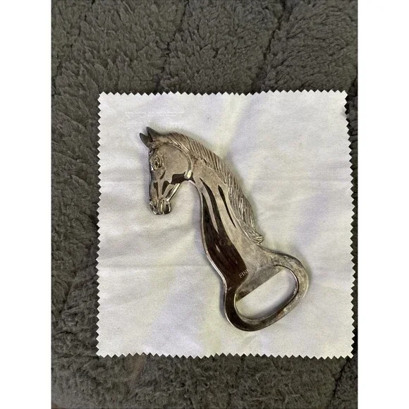 Silver Plated Horse Bottle Opener  Marked Finland