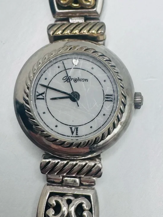 Brighton Silver and Gold-Tone Women's Bracelet Watch